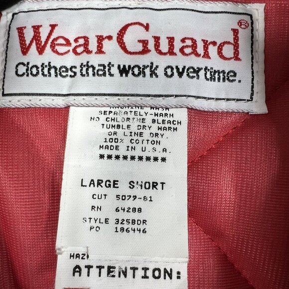 Wear Guard VTG Mens L Short 70s Canvas Pockets Quilted Coveralls Zip Work Wear - Picture 15 of 16